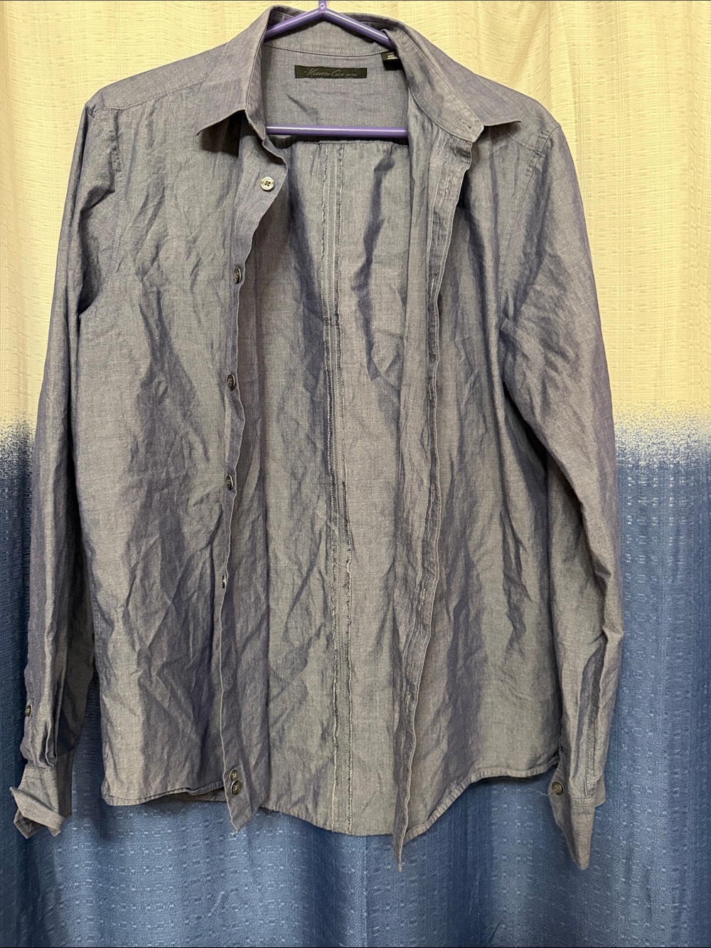 Kenneth Cole New York Gray-Blue Lightweight Shirt Jacket